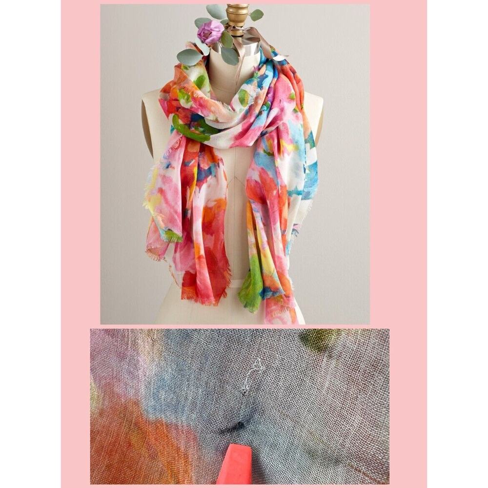 Dupatta Colorful Scarf Cotton Modal brushstrokes Lighweight Art to wear (HOLEs)